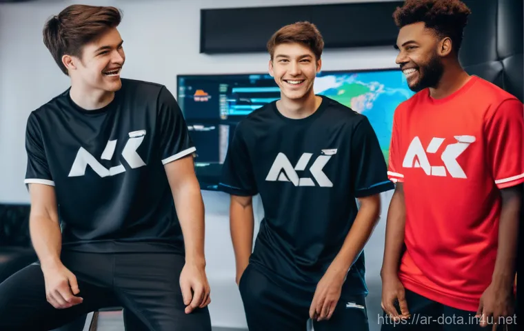 도타2 픽 밴 전략 - **Prompt:** A diverse group of four young adult gamers, approximately 18-25 years old, intensely foc...